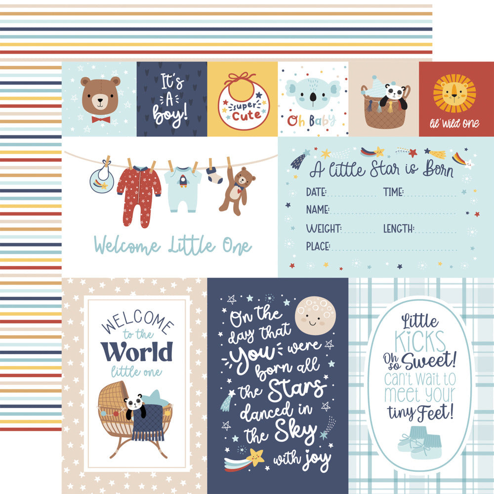 Echo Park, Baby On Board, It's A Boy, Baby Boy Journaling Cards