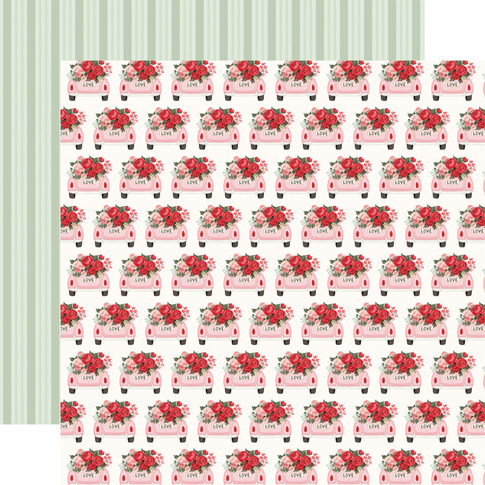 Echo Park, 12X12 Patterned Paper, Be Mine - Full Of Love Floral