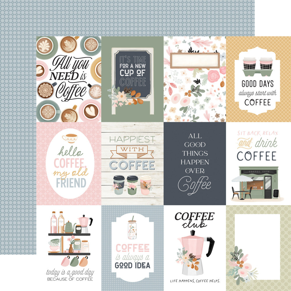 Echo Park, Coffee Shop, 3x4 Journal Cards