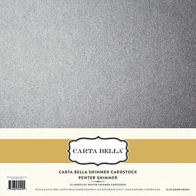 Carta Bella; Shimmer Cardstock; Pewter Shimmer