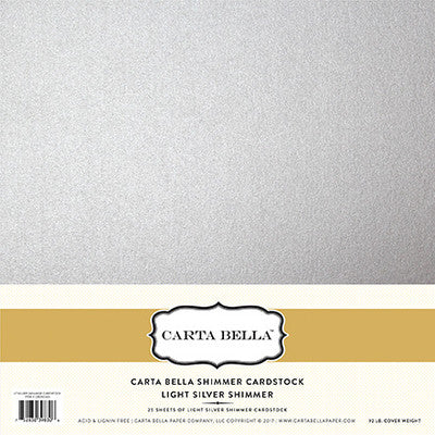 Carta Bella; Shimmer Cardstock; Light Silver Shimmer