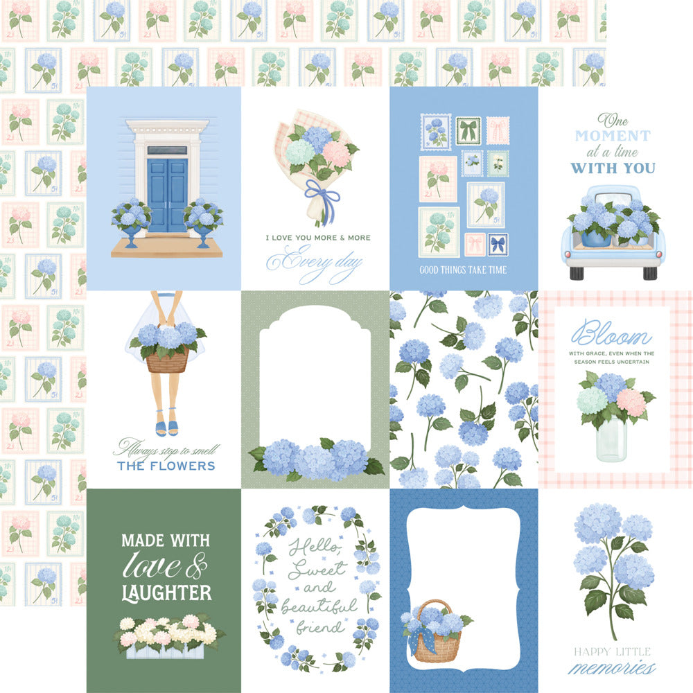 Echo Park, Carta Bella, 12X12 Patterned Paper, Flower Shoppe - 3x4 Journaling Cards