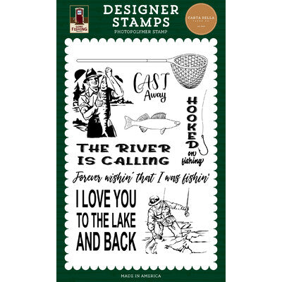 Carta Bella, Gone Fishing, Hooked on Fishing Stamp Set