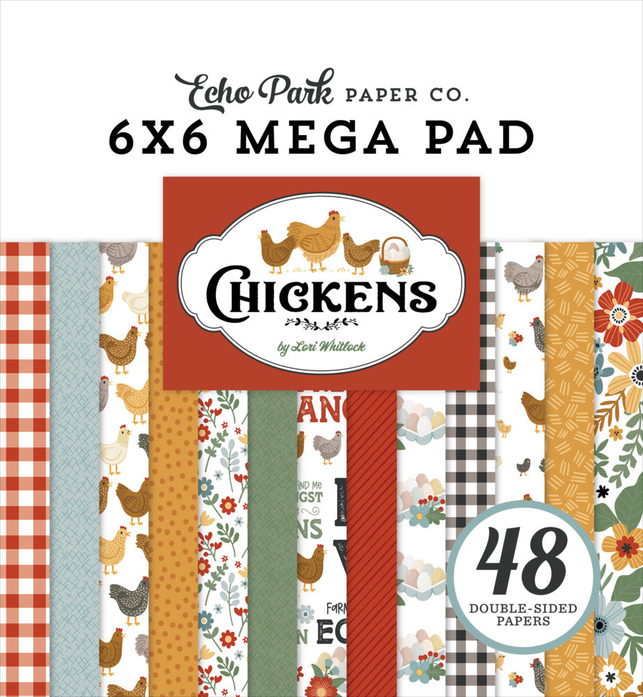 Echo Park, 6x6 Mega Paper Pad, Chickens
