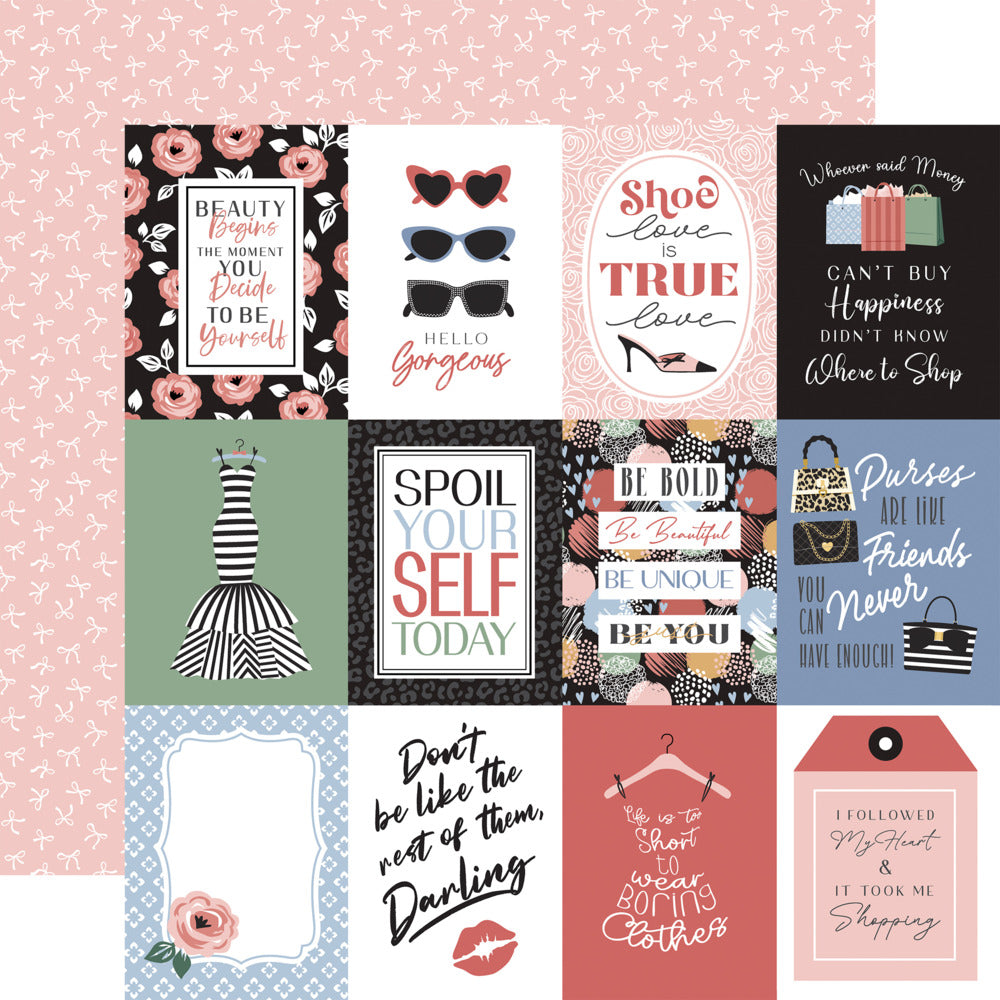 Echo Park, Fashion, 3x4 Journaling Cards