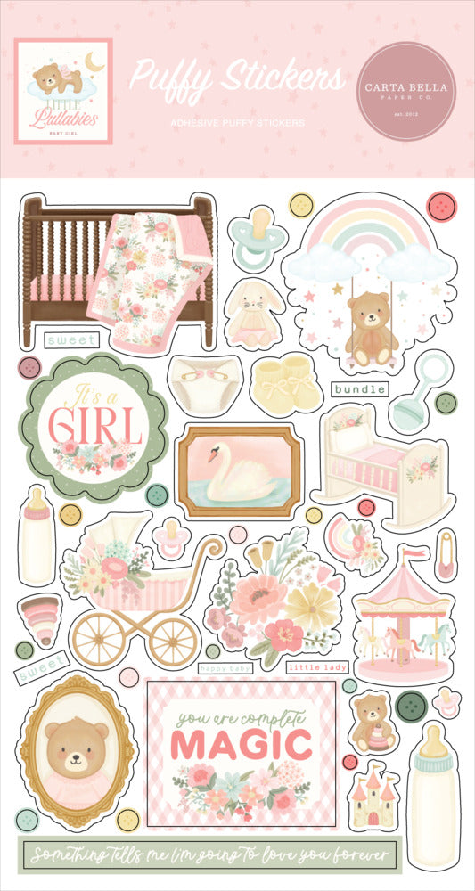 Echo Park, Puffy Stickers, Little Lullabies Baby Girl