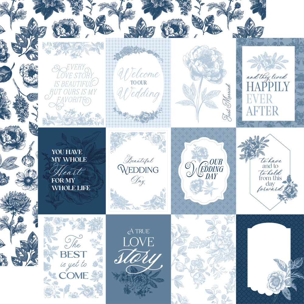 Echo Park, 12X12 Patterned Paper, Save the Date - 3x4 Journaling Cards