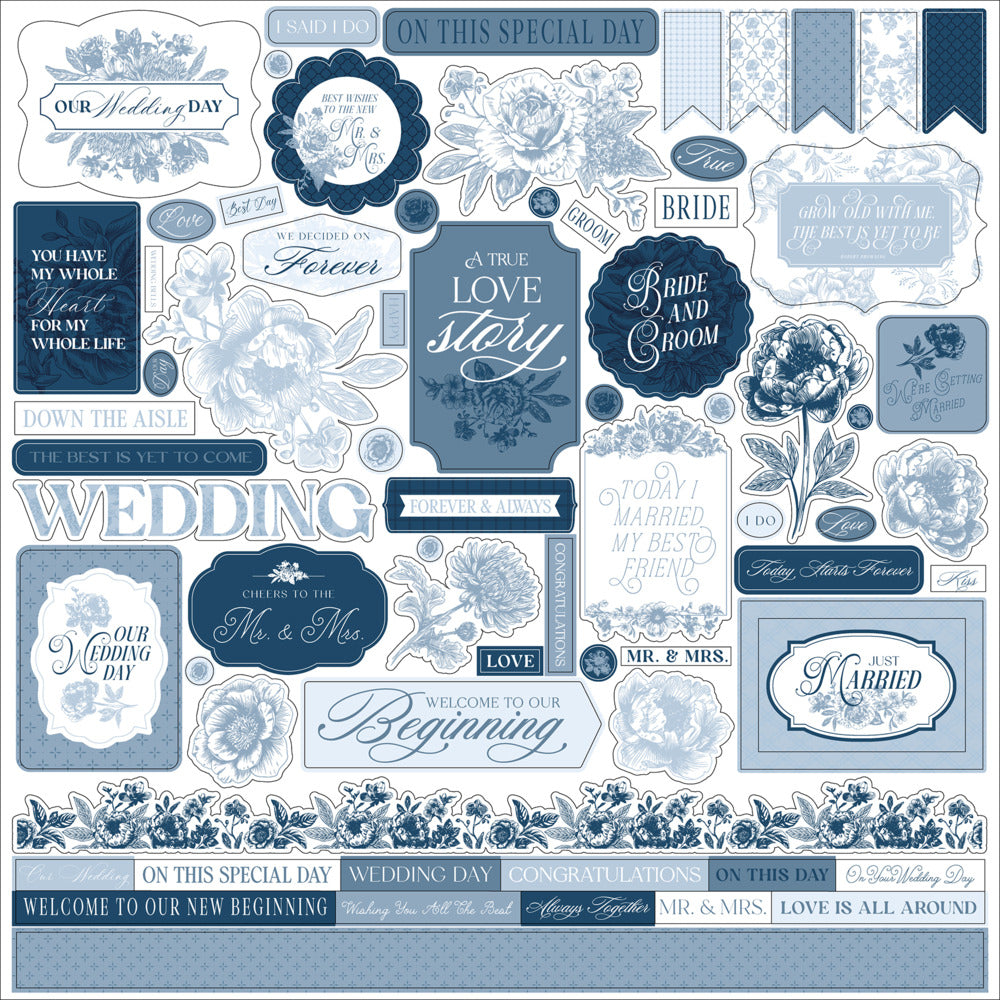 Echo Park, 12X12 Element Sticker Sheet, Save The Date