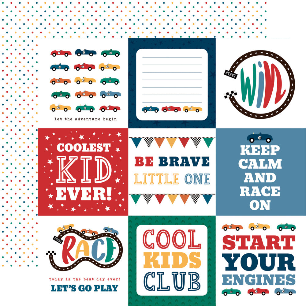 Echo Park, Vroom!, 4x4 Journaling Cards