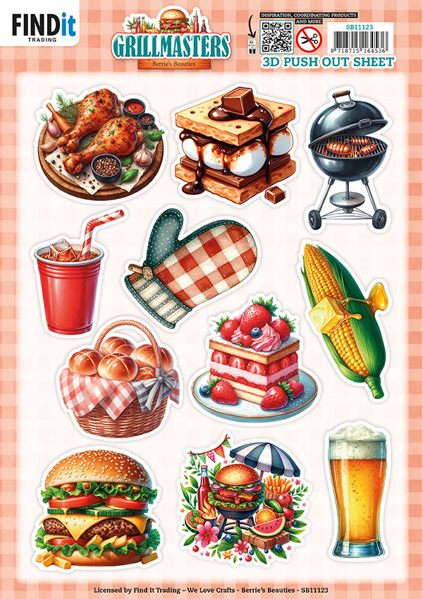 Find It, Berries Beauties 3D Push Out Sheet, Grillmasters - Assorted Pre-order