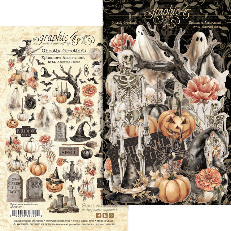 Graphic 45, Ephemera Set, Ghostly Greetings