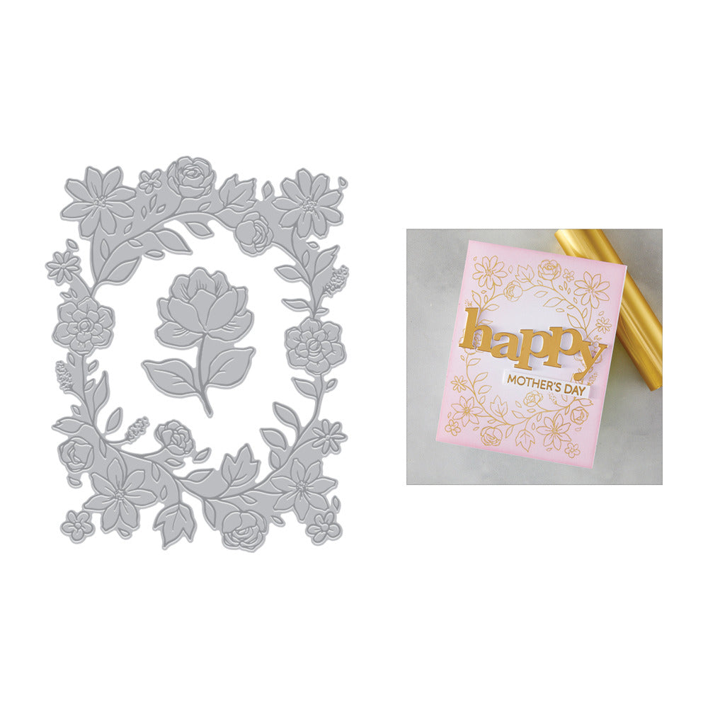 Hero Arts, Letterpress & Foil Plate, Floral Border HP121