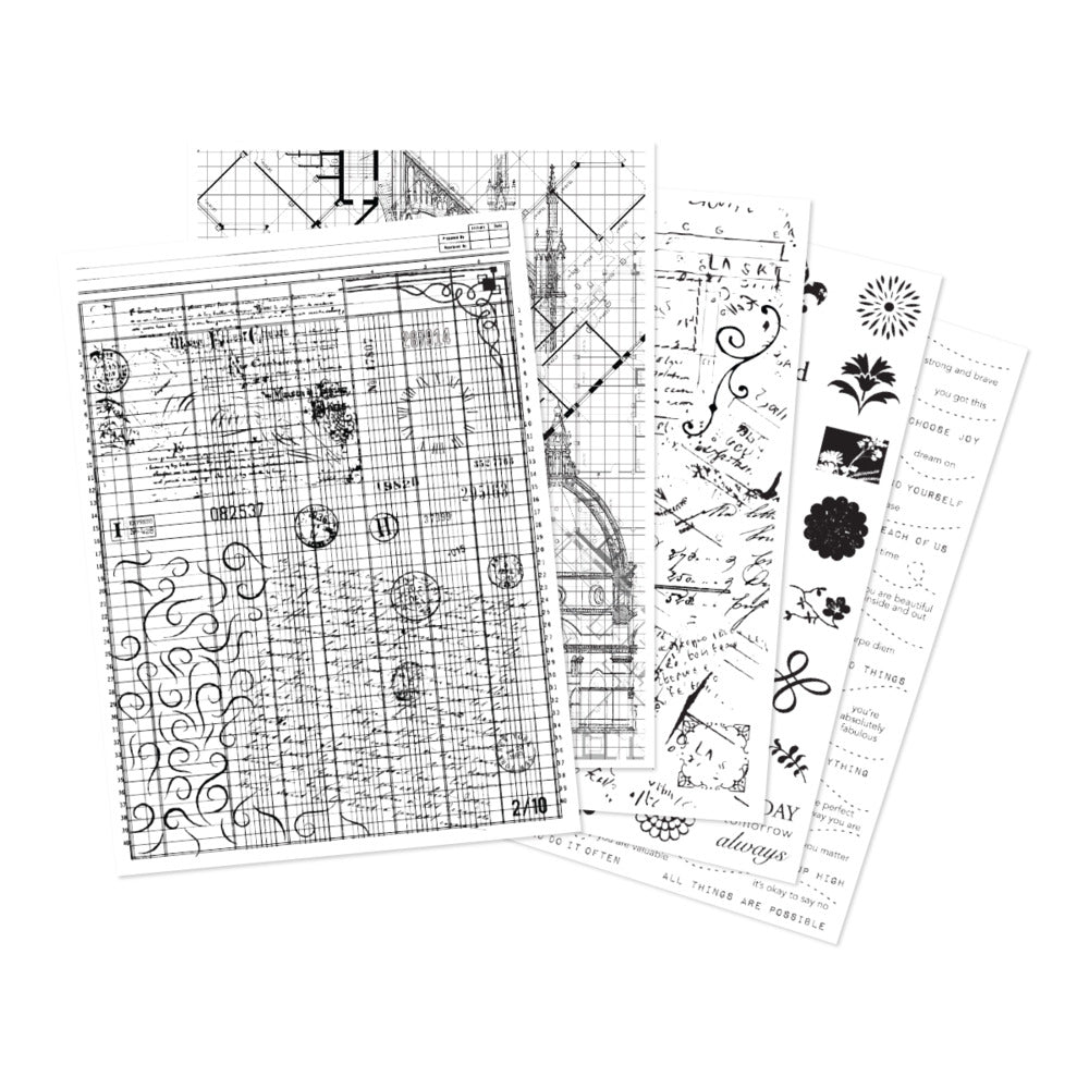 Hero Arts, Hero Transfers, Grids & Icons Mixed Media Pre-order