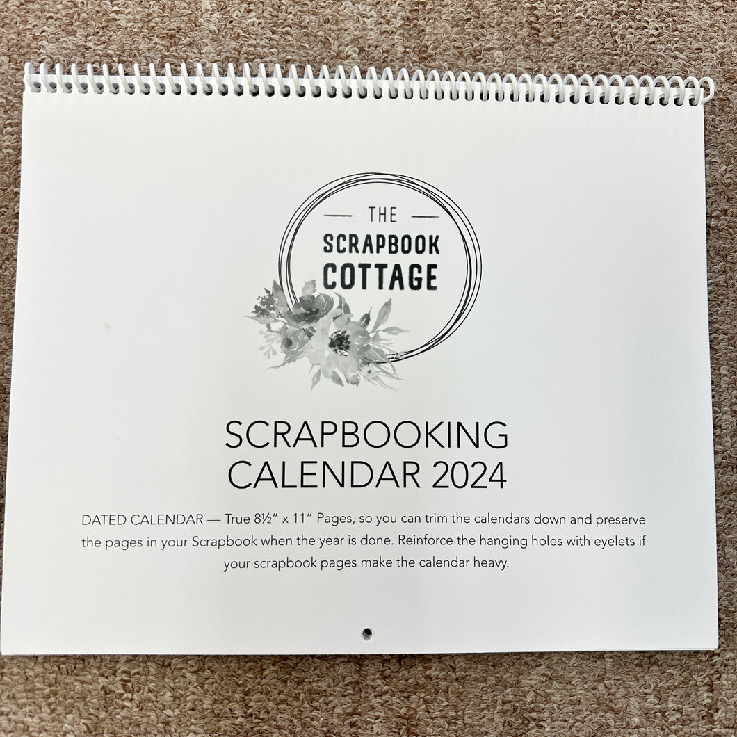 The Scrapbook Cottage, 8.5x11 Dated 2024 Calendar