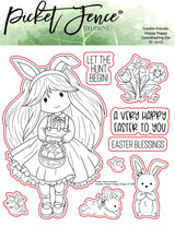 Picket Fence, Freckle Friends: Hoppy Poppy stamp & die set