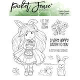 Picket Fence, Freckle Friends: Hoppy Poppy stamp & die set