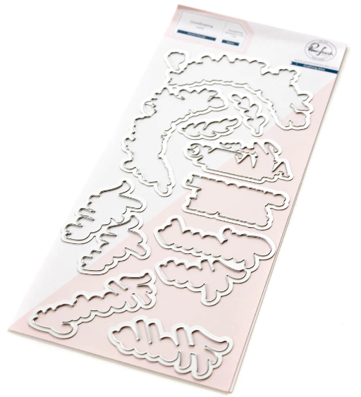 Pinkfresh Circle Florals Stamp + Die SET