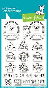 Lawn Fawn, Clear Stamp, Spring Basket