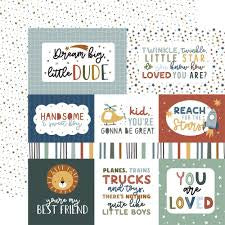 Echo Park, Dream Big Little Boy, 4x6 Journaling Cards