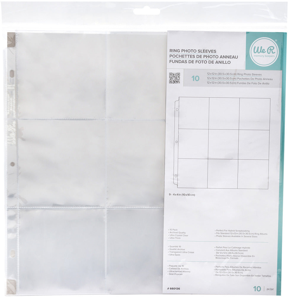 American Crafts, WE R , Ring 12x12, 4x4 Divided Page Protectors