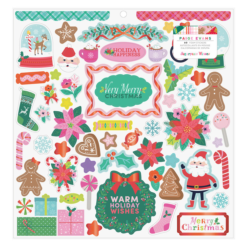 Paige Evans, Sugarplum kisses, Foam sticker sheet