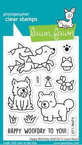 Lawn Fawn, Yappy Birthday Add On Stamp & Die set