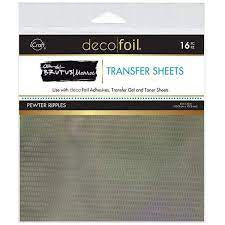 Deco Foil, Minc Transfer Sheets 6x6, Pewter Ripples