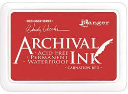 Ranger Archival Ink Pad - Carnation Red