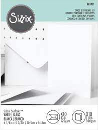 Sizzix, Cards & Envelopes Set-White  Set of 10