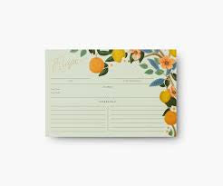 Rifle Paper Co. Recipe Cards, Set of 12-Peach