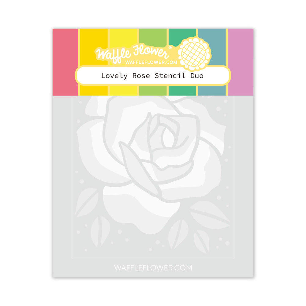 Waffle Flower, Lovely Rose Stencil Duo