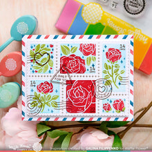 Load image into Gallery viewer, Waffle Flower, Postage Collage Rose Stencil
