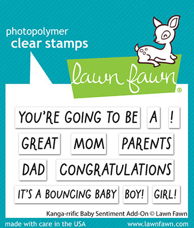 Lawn Fawn, Kanga-rrific Baby Sentiment Stamp
