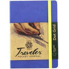 Pentalic,Traveler Pocket Journal-Dot Grid Denim Blue