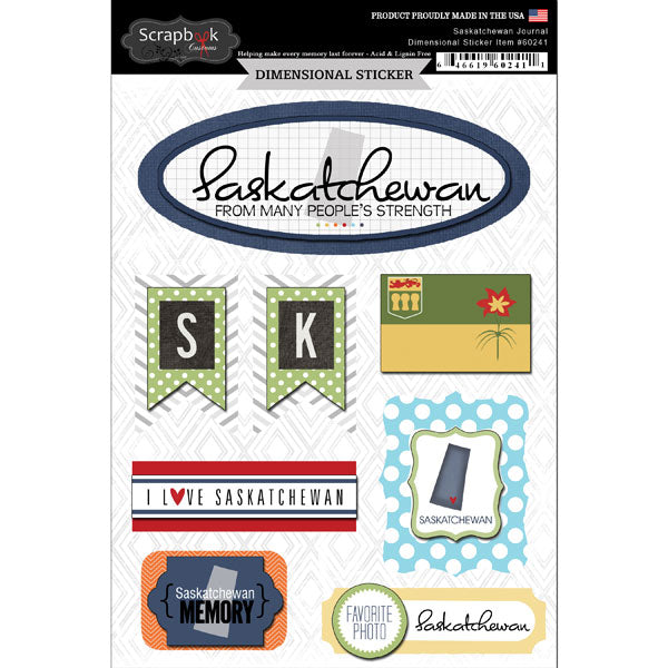 Scrapbook Customs, Dimensional Sticker: Saskatchewan