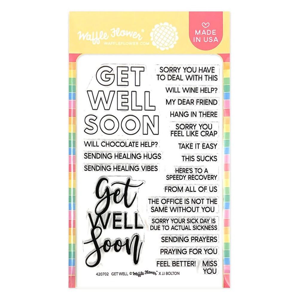 Waffle Flower Get Well Soon Stamp