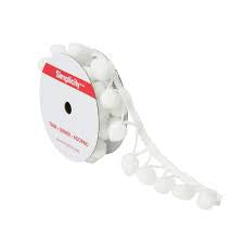 Simplicity, PomPom Ribbon Roll-White