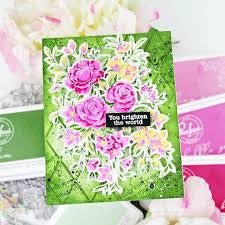 Pink Fresh Studio, Fancy Rose Bunch Stencil