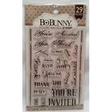 American Crafts, Bo Bunny, You’re Invited Stamp