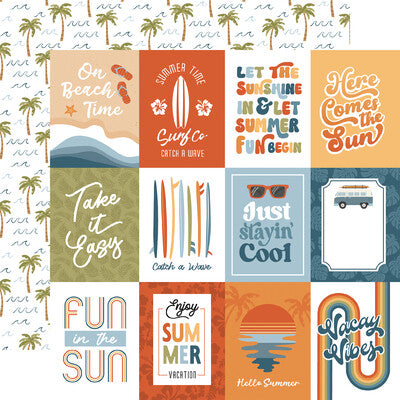 Echo Park, Summer Vibes,3x4 Journaling Cards