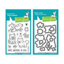 Lawn Fawn, Yappy Birthday Add-On Stamp & die set