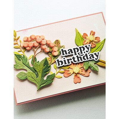 Memory Box, Happy Birthday vintage Sentiment Die Cut