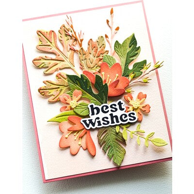 Memory Box, Best Wishes  Vintage Sentiment Die Cut