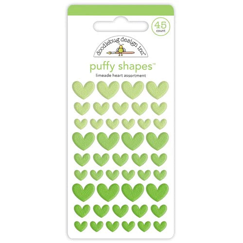 Doodlebug, Heart Puffy Shapes, Limeade