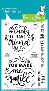 Lawn Fawn, Give it A Whirl Messages Friends Add on Stamp & Die set