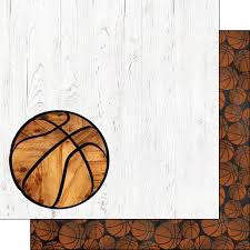 Scrapbook Customs-Basketball On White Wood