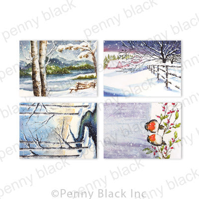 Penny Black, Snowy Sensation Pre-Done Card Pieces