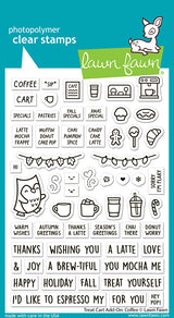 Lawn Fawn, Treat Cart Add-on Coffee Stamp & Die Cut