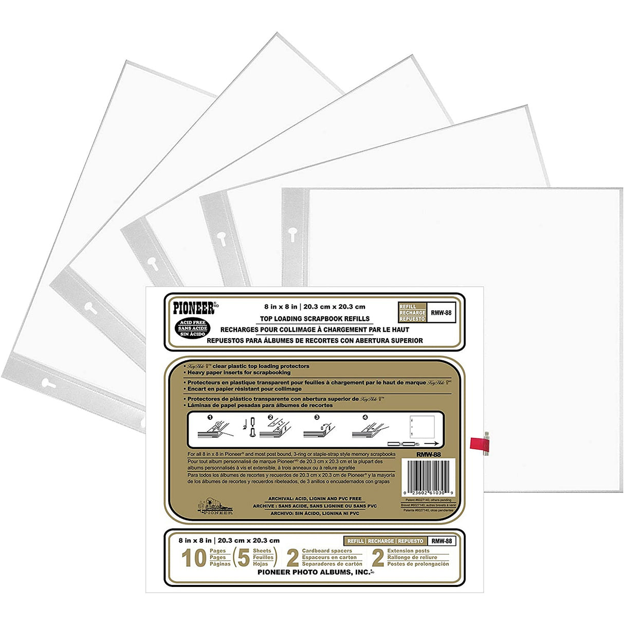 Pioneer, 8x8 Page Protectors Refills