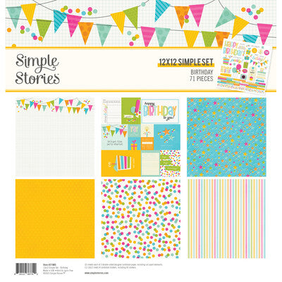 Simple Stories; Birthday 12 x 12 Paper pack